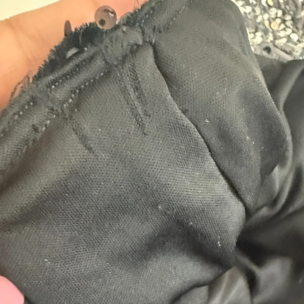 Nasty Gal Sequin Us Over Two Toned Black and Silver Mini Skirt